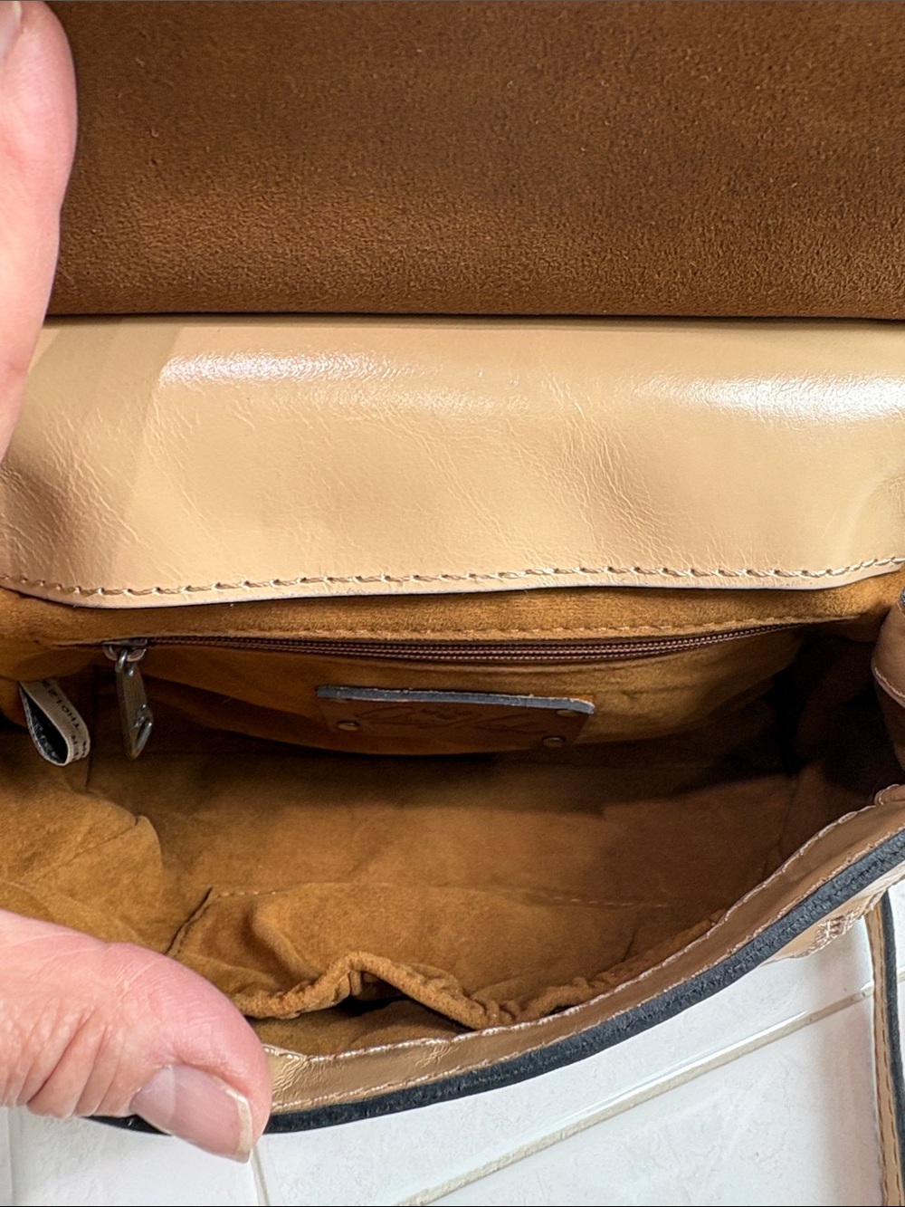 Patricia Nash French Lace Collection Annabelle Leather Satchel in Sand Shade - Picture 14 of 14
